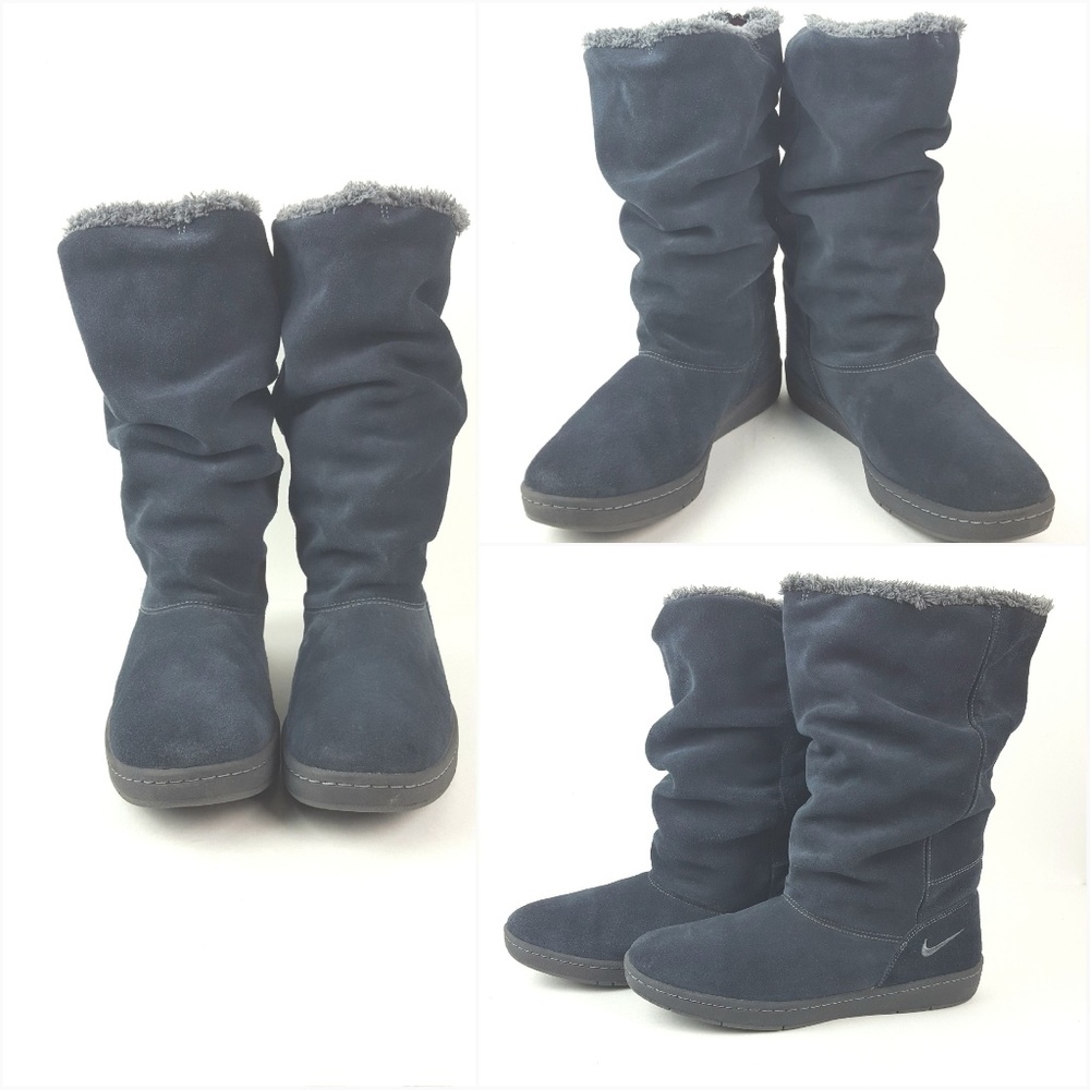 NIKE|Blue Suede Sneaker Hoodie Boots Size 10.5